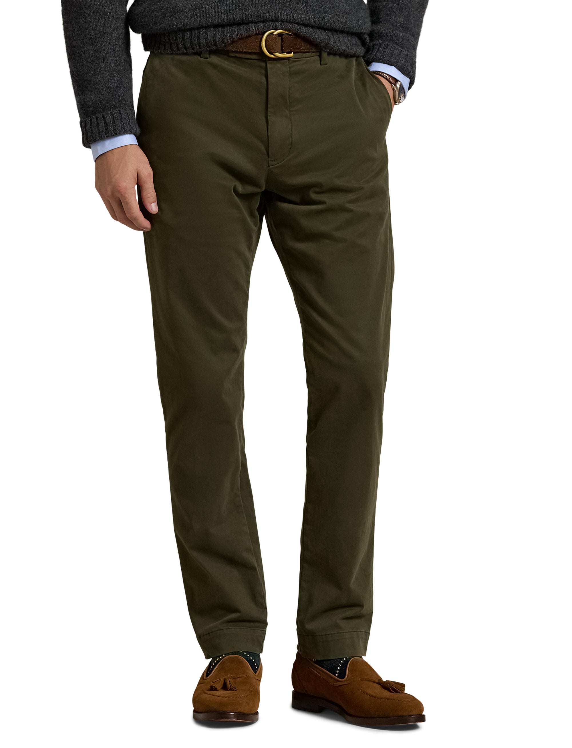 Pantalon Slim Jarrett satinette stretch - Estate Olive