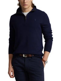 Pull demi-zippé en laine lavable - Hunter Navy