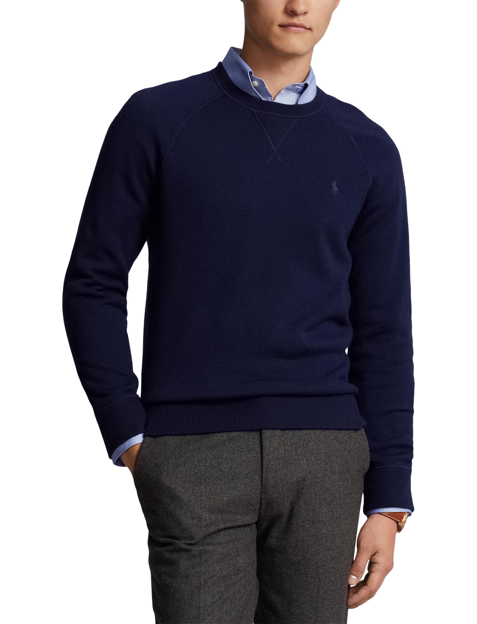 Pull Slim Fit en laine lavable - Hunter Navy