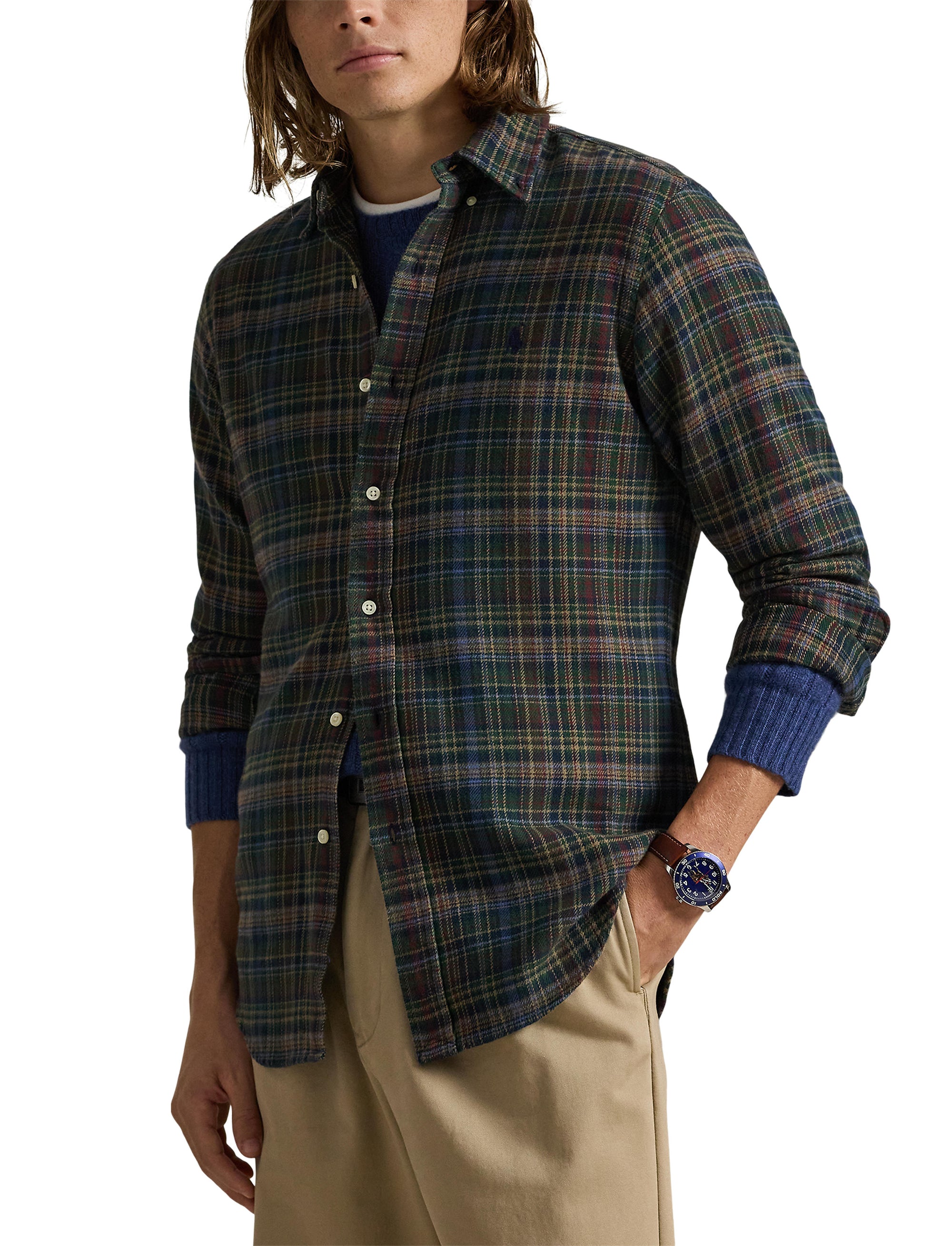22pcs / NEW // 6944 PINE NAVY MULTI SPORT SHIRT LONG SLEEVE CUBDPPCS