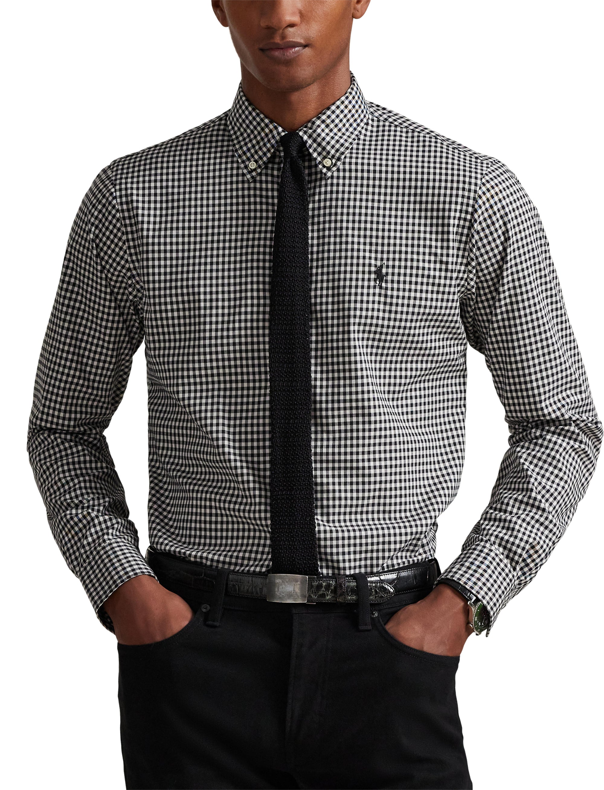 5pcs / NEW // 4192B NERO/BLANC SPORT SHIRT LONG SLEEVE CUBDPPCS