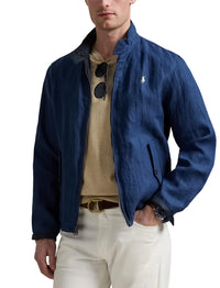 Bedford reversible jacket in linen blend - Rustic Navy & Collection Navy