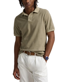 Polo Custom Slim Fit en piqué teint - Olive