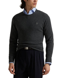 Pull col rond en laine  - Dark Charcoal Heather