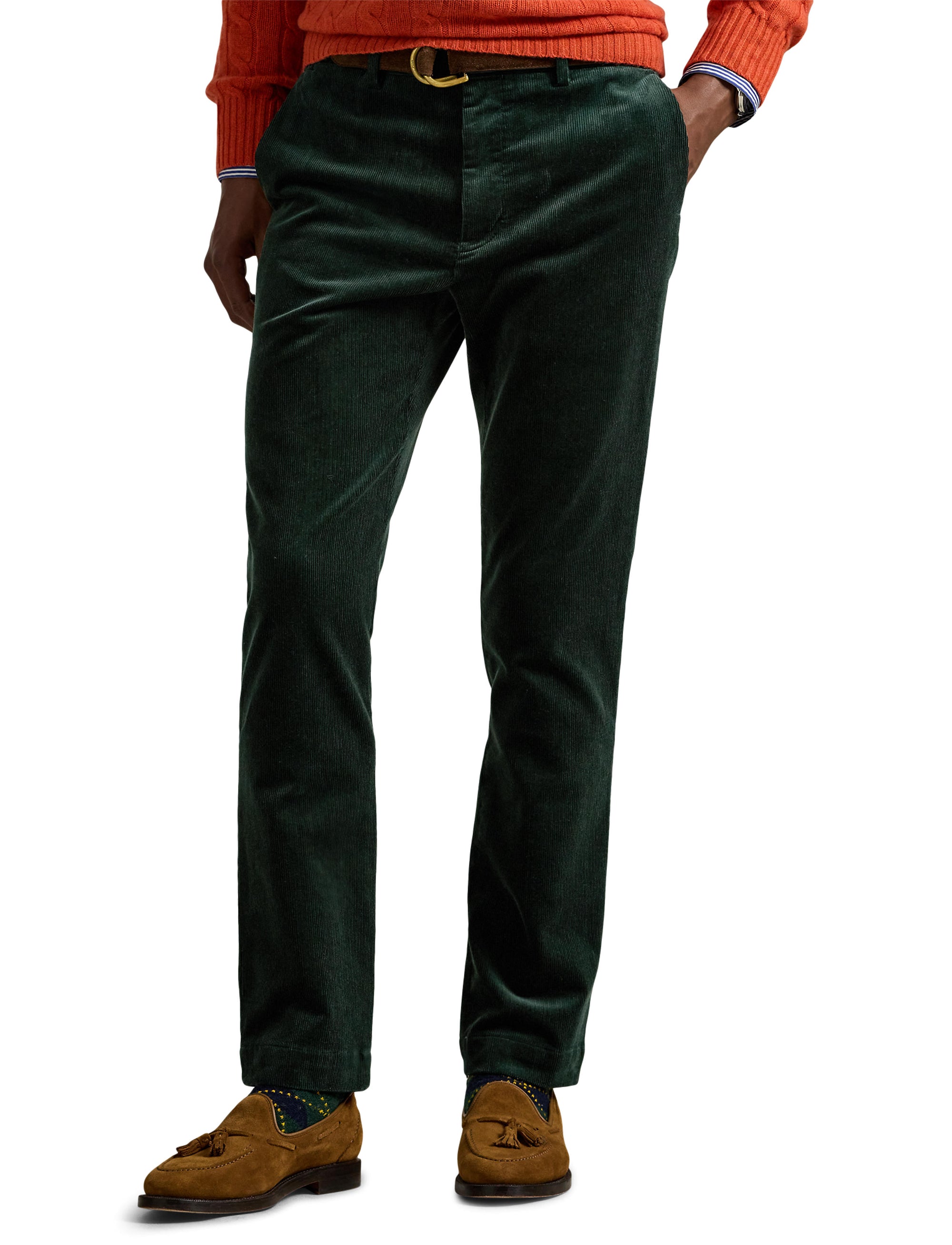 Pantalon Andover slim en velours stretch - College Green