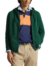 Sweat à capuche zippé teint en pièce - Frond Green