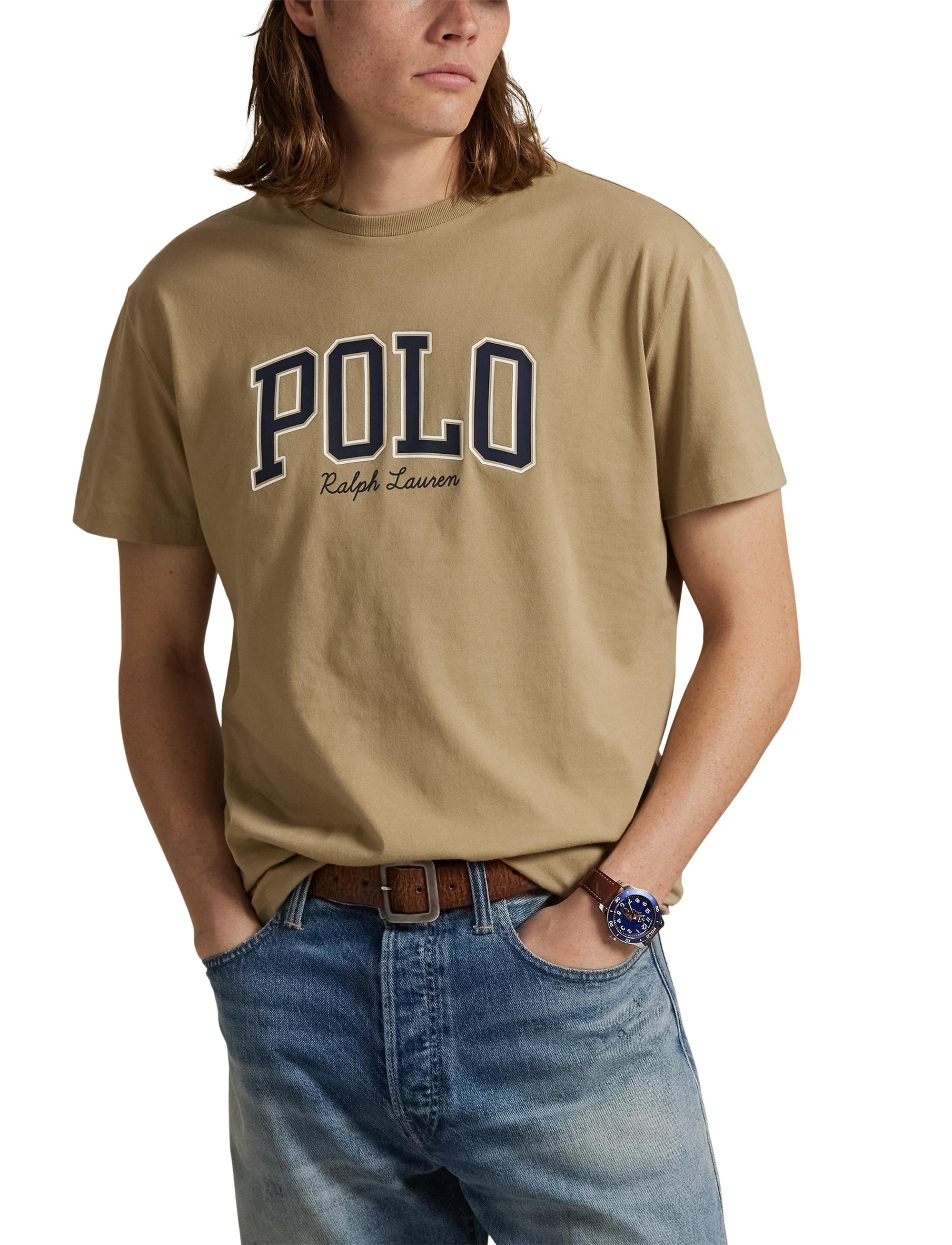 T-shirt à logo Custom Slim Fit - Surrey Tan