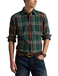 Chemise Oxford ajustée écossaise - Pine, Wine & Multicolore