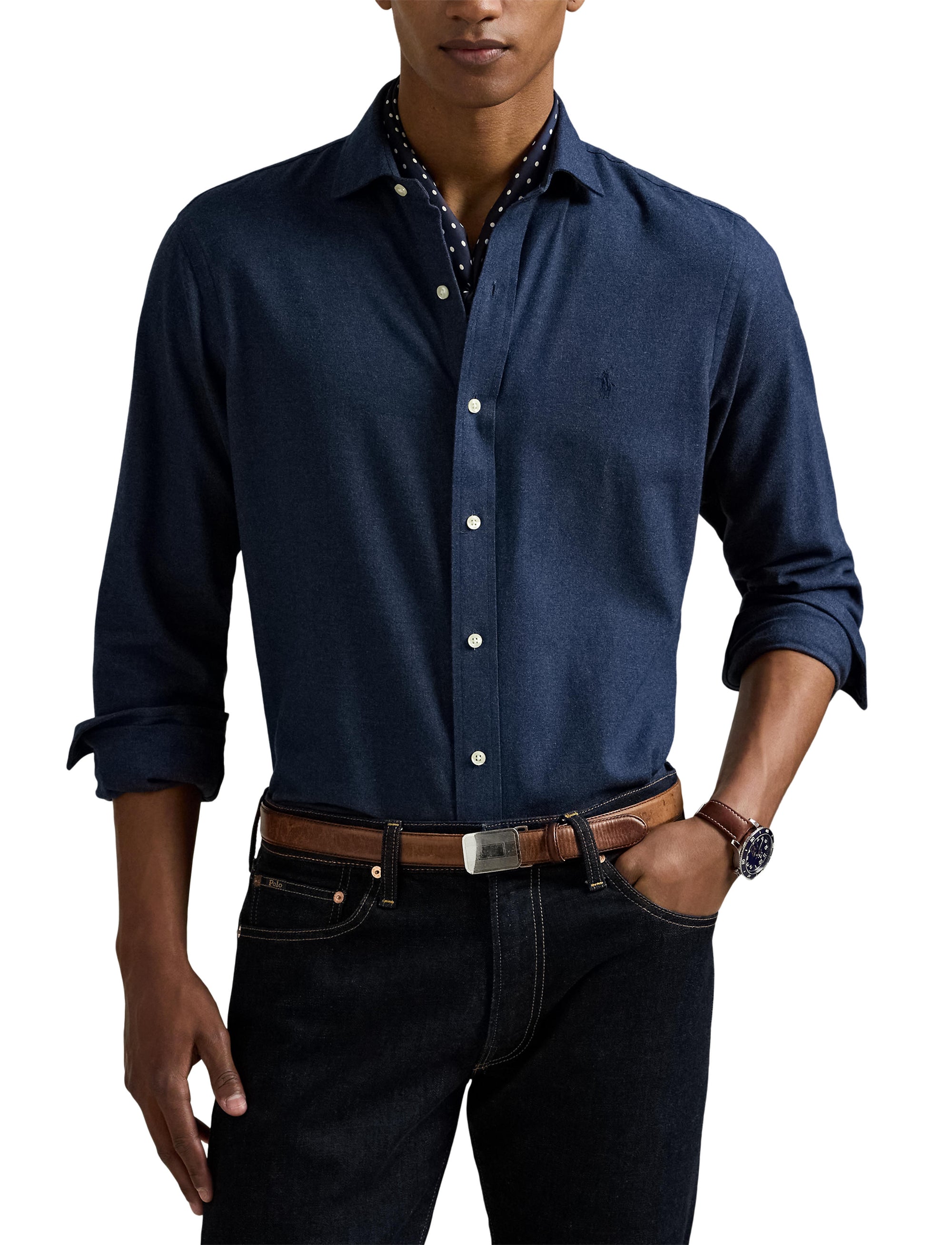 8pcs / NEW // 6545O MEDIEVAL BLUE HEATHER SPORT SHIRT LONG SLEEVE CUESTPPCS