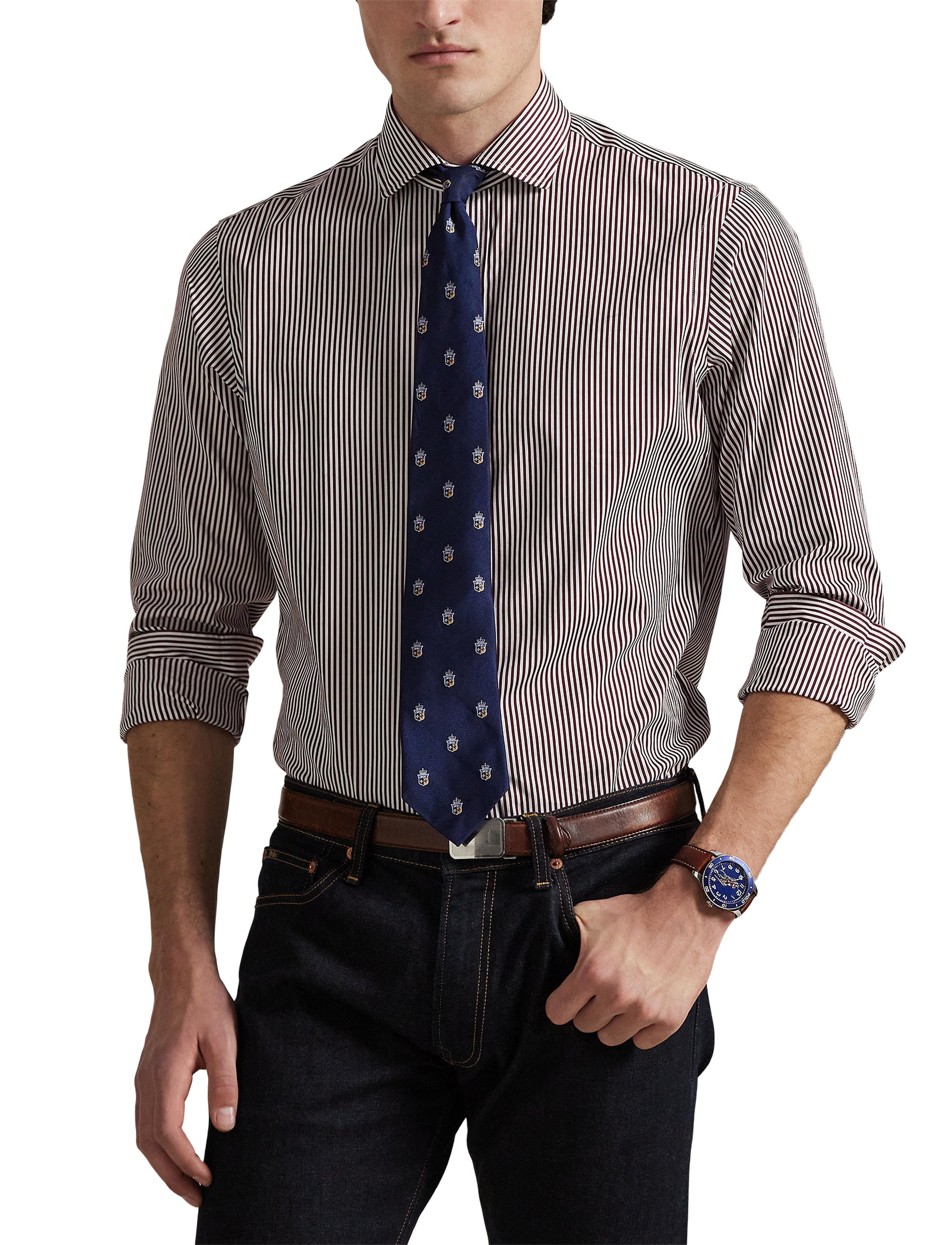 4pcs / NEW // 5846B CLASSIC WINE WHITE SPORT SHIRT LONG SLEEVE CUESTPPCS