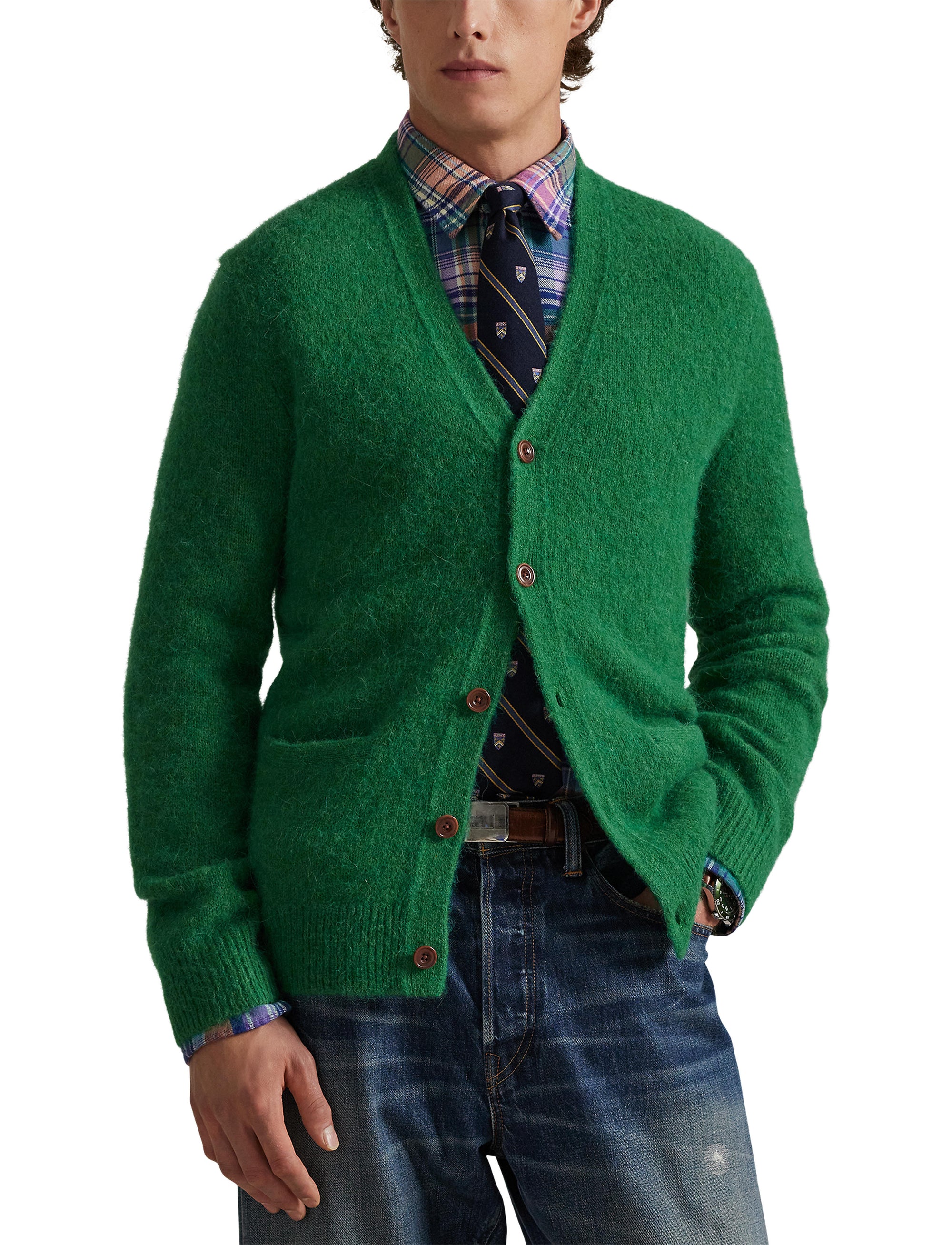 5pcs / NEW // BASIL GREEN CARDIGAN LONG SLEEVE LSVNCARDIGAN