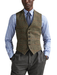 Gilet en tweed écossais - Loden & Multicolore