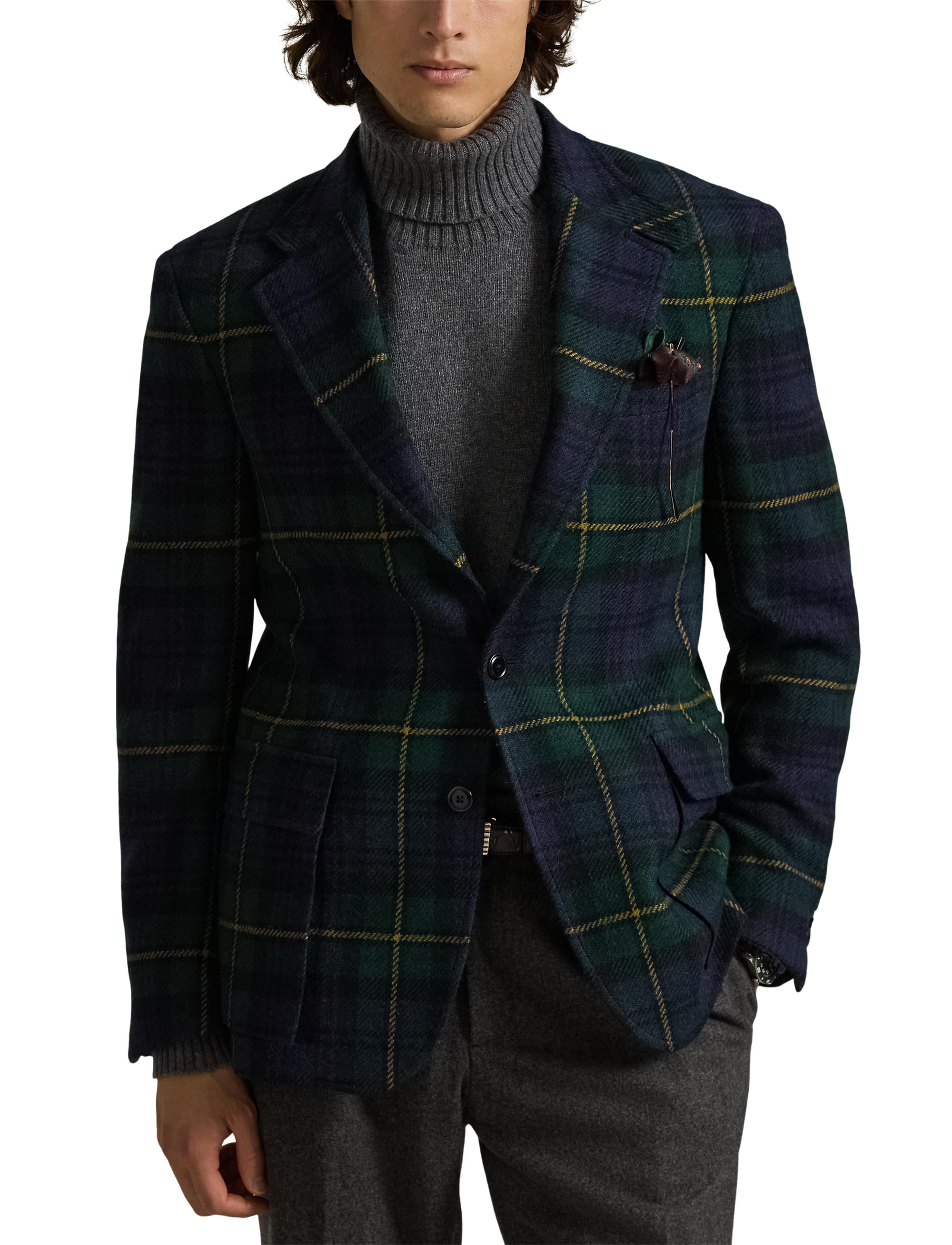 2pcs / NEW // BLACKWATCH YELLOW DECO SPORTCOAT SINGLE BREASTED RL67