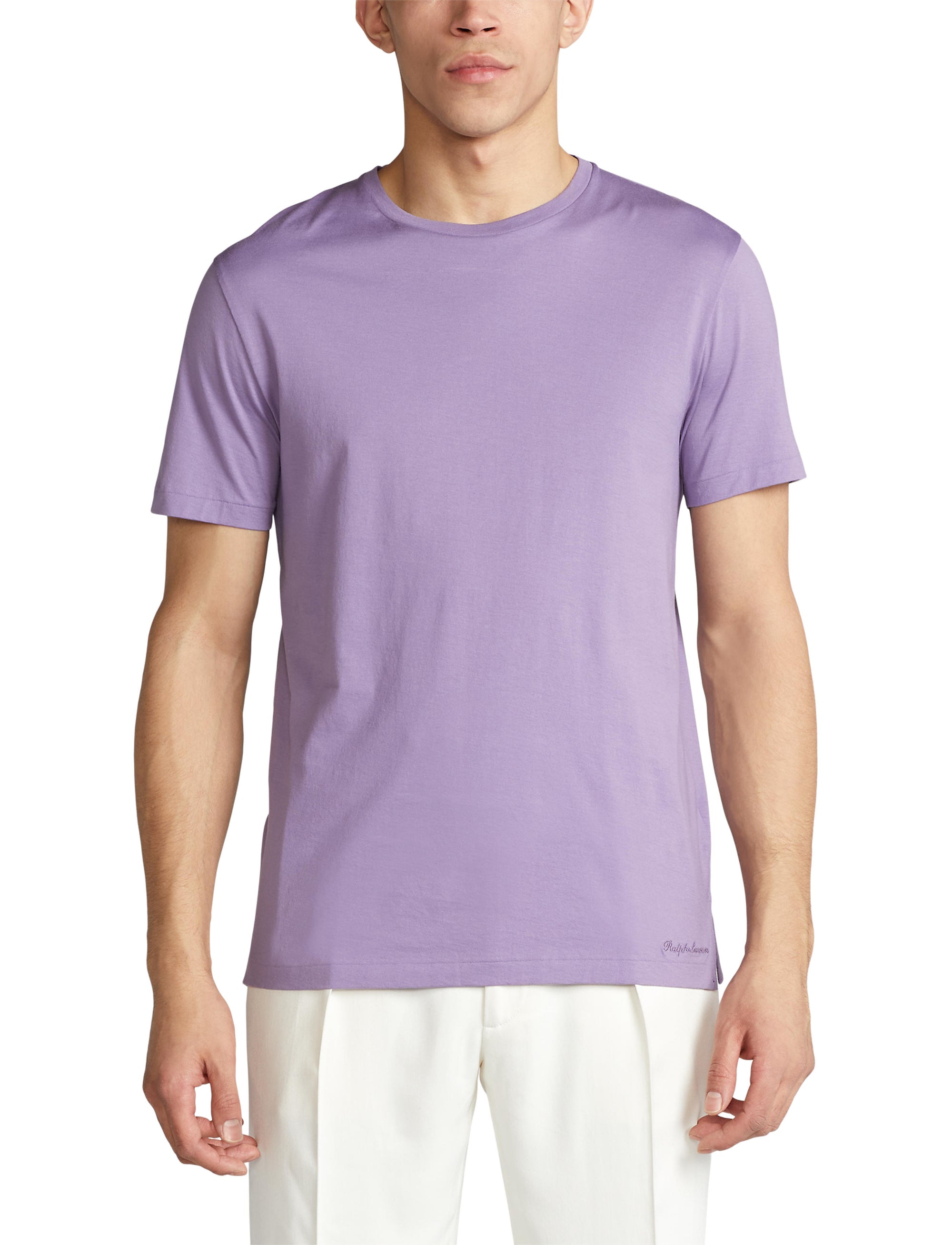 Round-neck T-shirt in Scottish yarn - Purple Haze