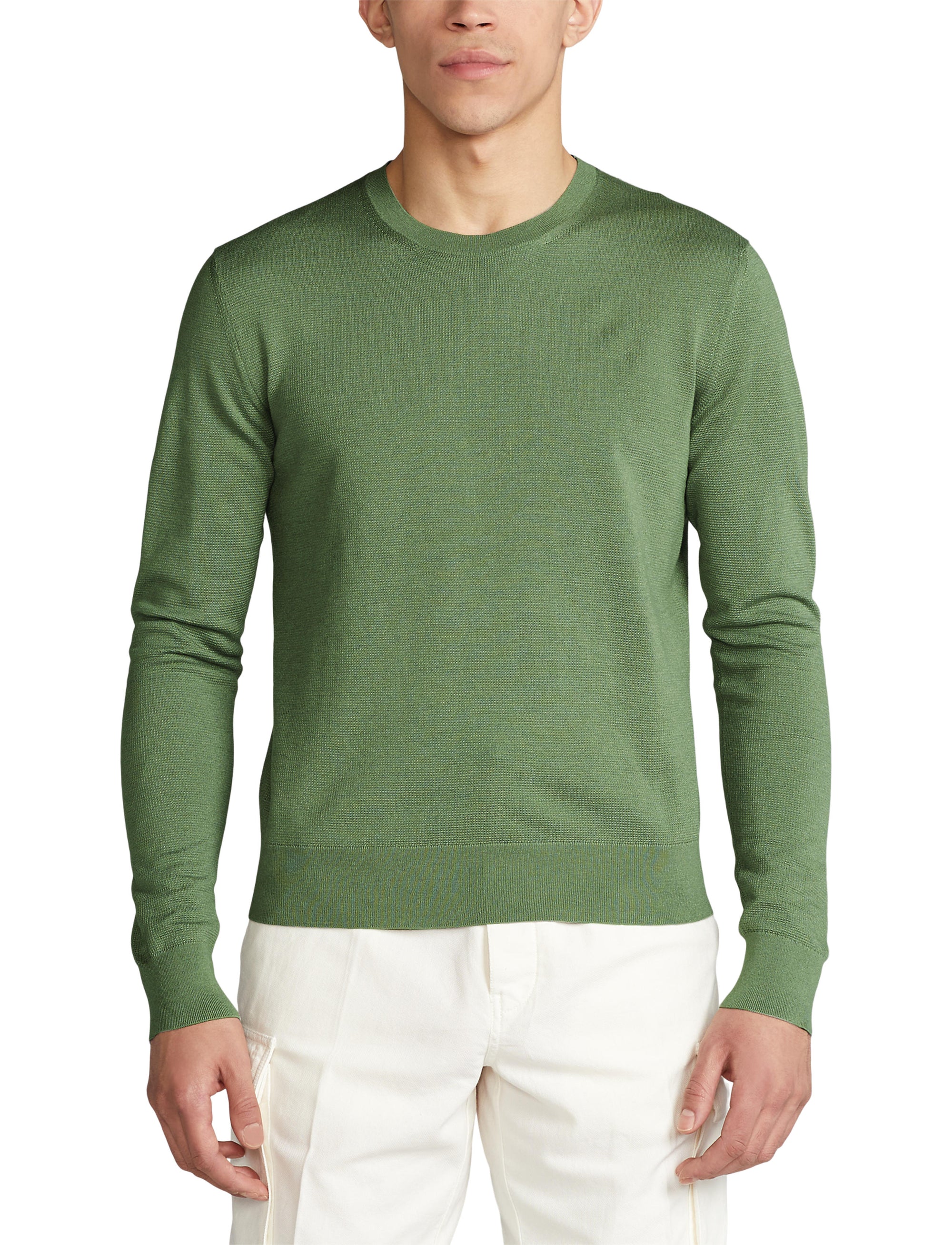 Pull col rond en soie - Sea Spray