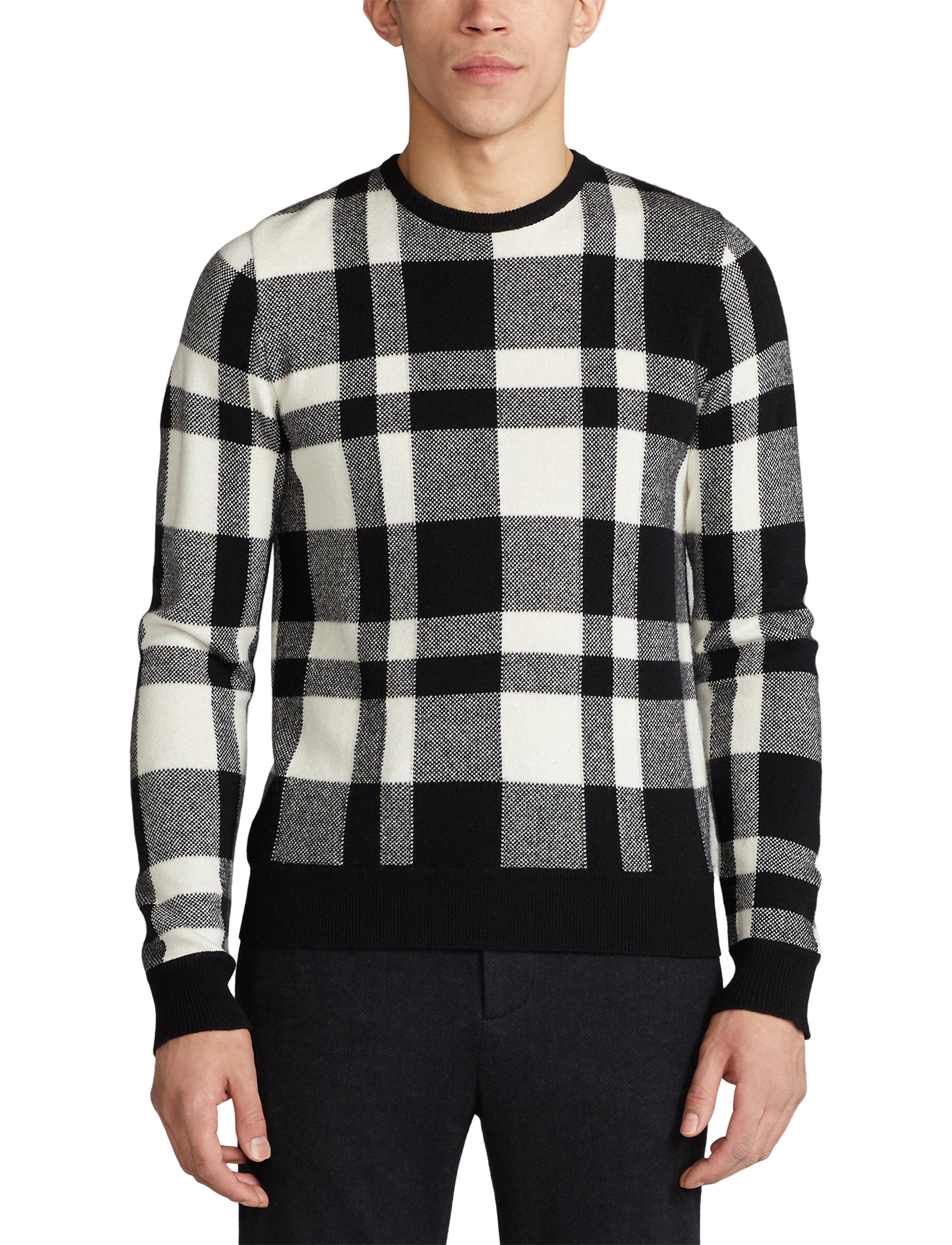 Pull en cachemire écossais - Classic Black With Lux Cream