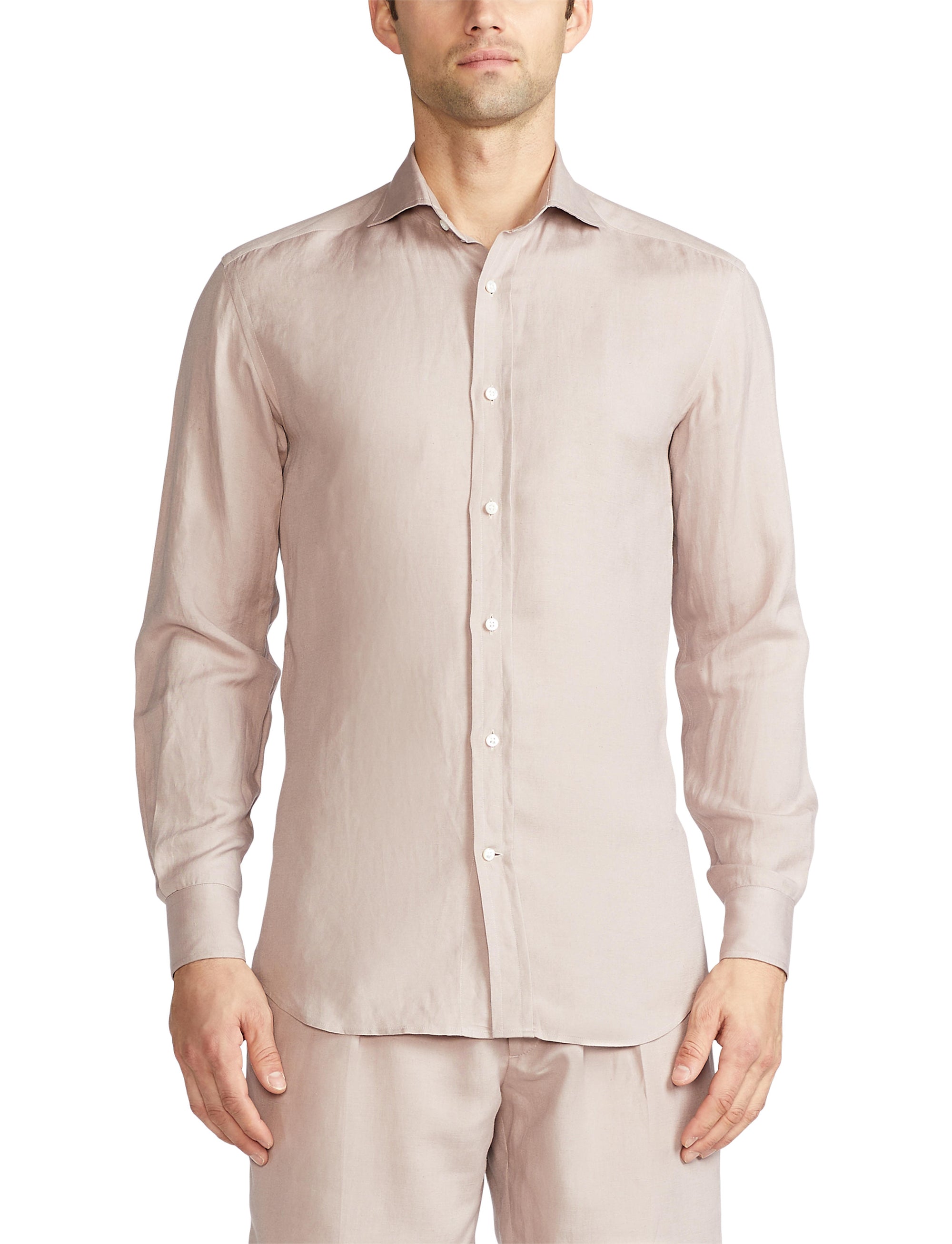 Linen and silk shirt - Dusty Pink