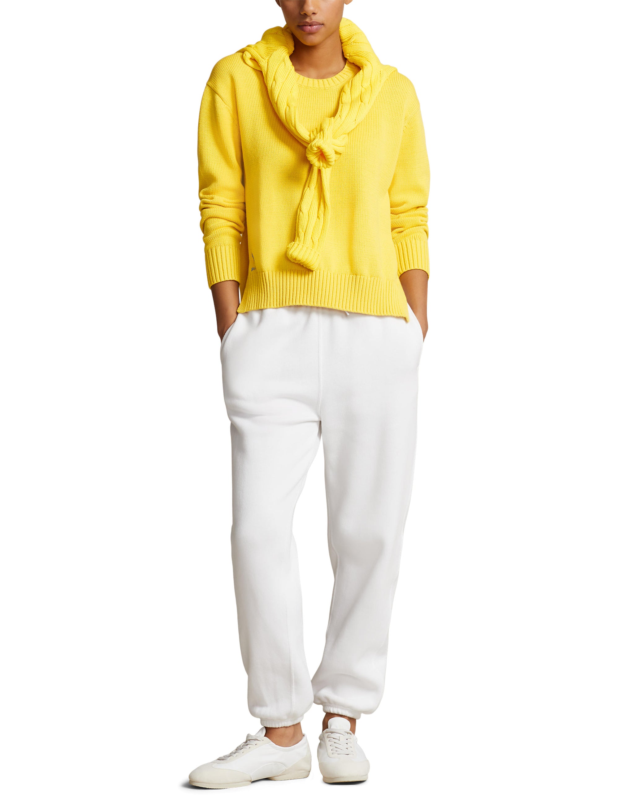 Pull col rond en coton  - Sunfish Yellow