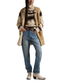 Reversible wool waistcoat - Vintage Saddle-Cream
