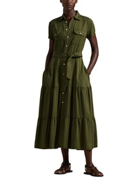 Robe-chemise gitane ceinturée - Expedition Olive