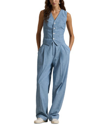 Gilet Pauline en chambray - Chambray