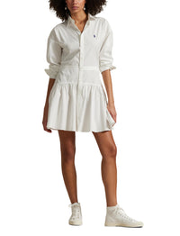 Robe-chemise à pans en popeline de coton - White