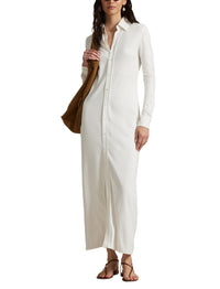 Robe-chemise boutonnée en maille - Trophy Cream