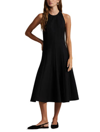 Sleeveless stretch cotton dress - Polo Black