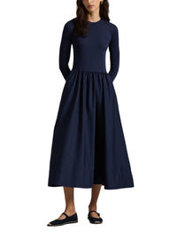 Robe manches longues en coton - Cruise Navy