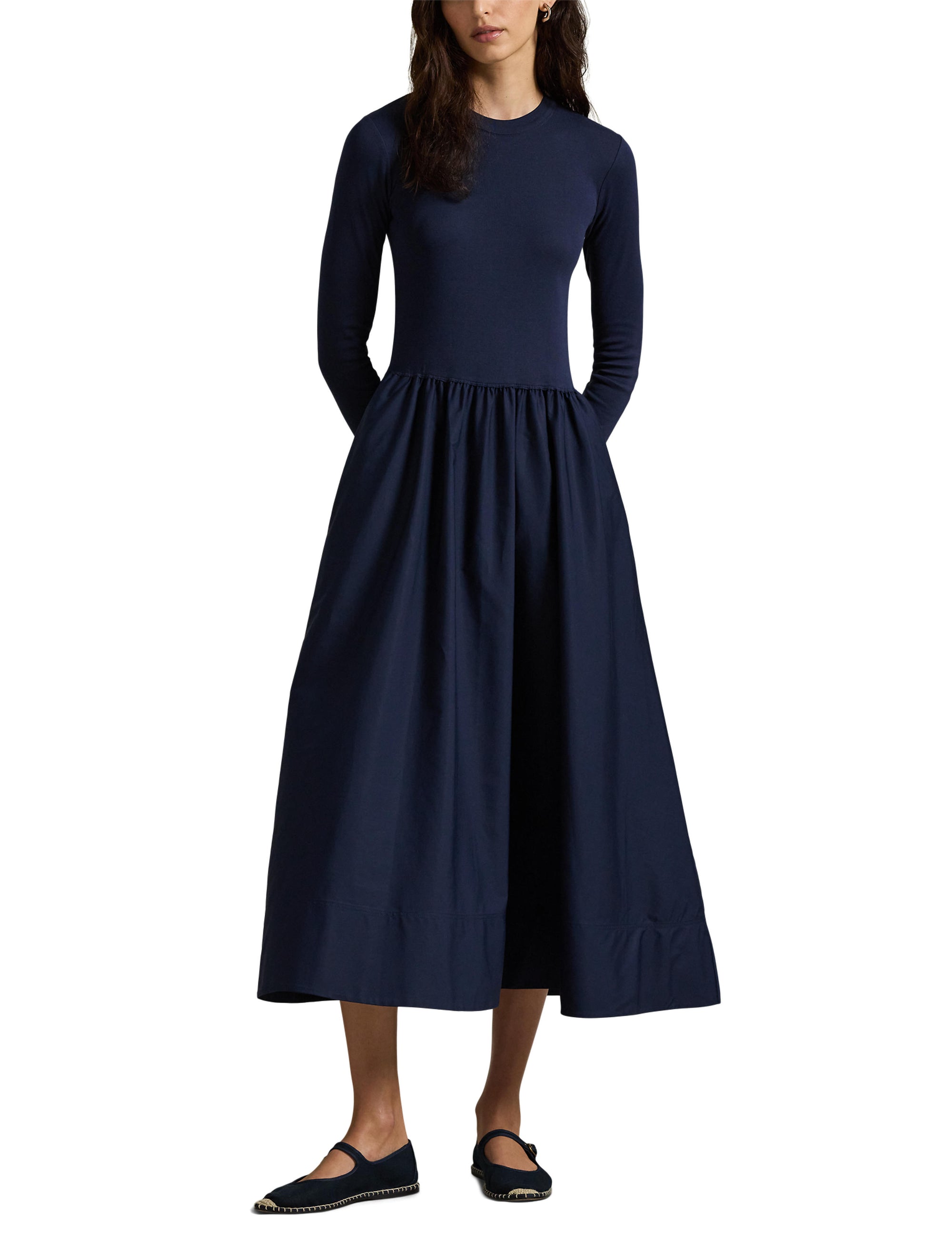 Robe manches longues en coton - Cruise Navy