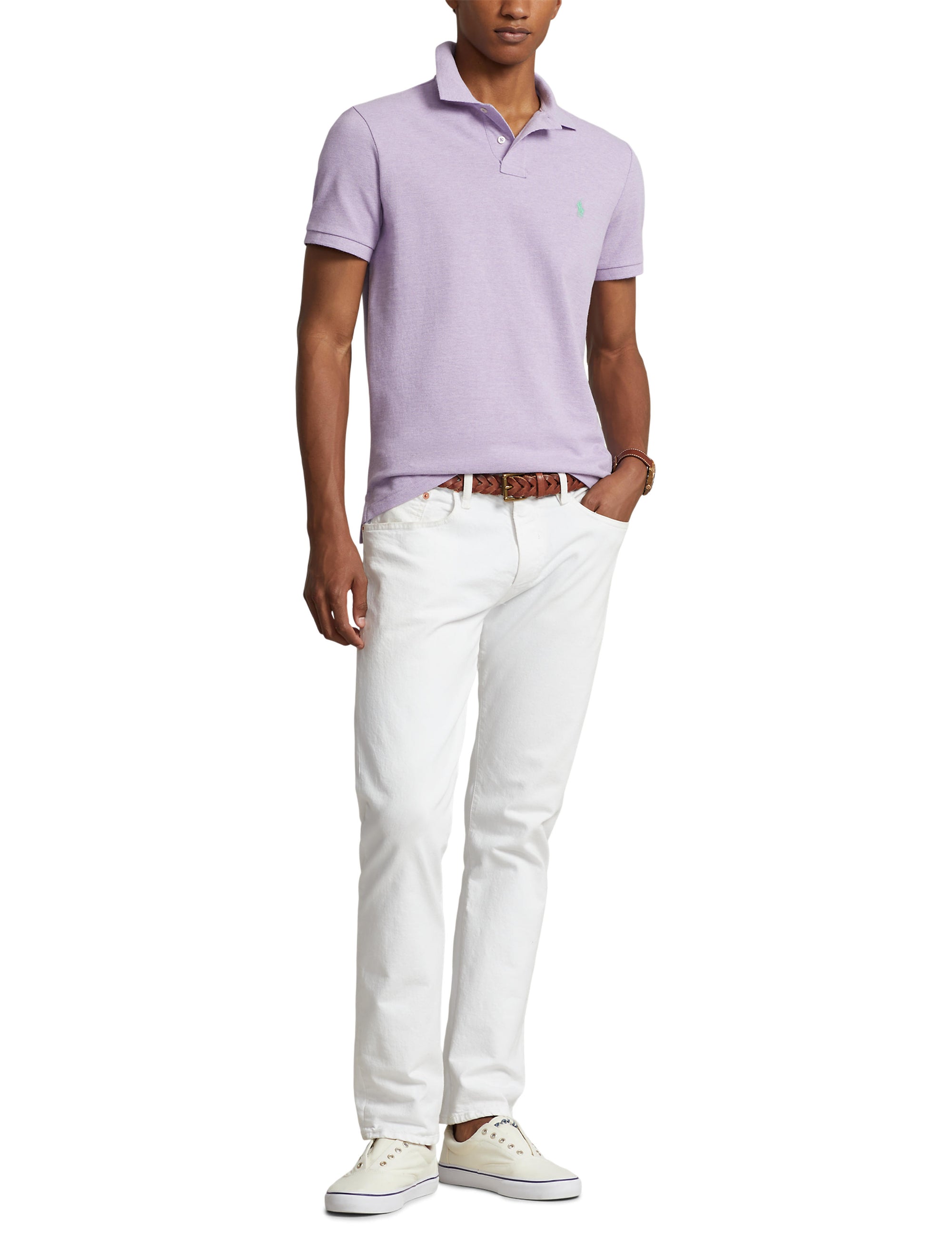 Polo coupe classique en coton piqué - Pastel Purple Heather