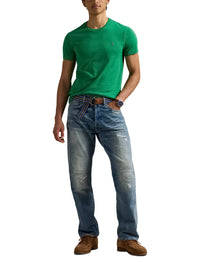 T-shirt col rond jersey Custom Slim Fit - Cruise Green