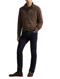 Pull demi-zippé côtelé Estate - Nutmeg Brown Heather