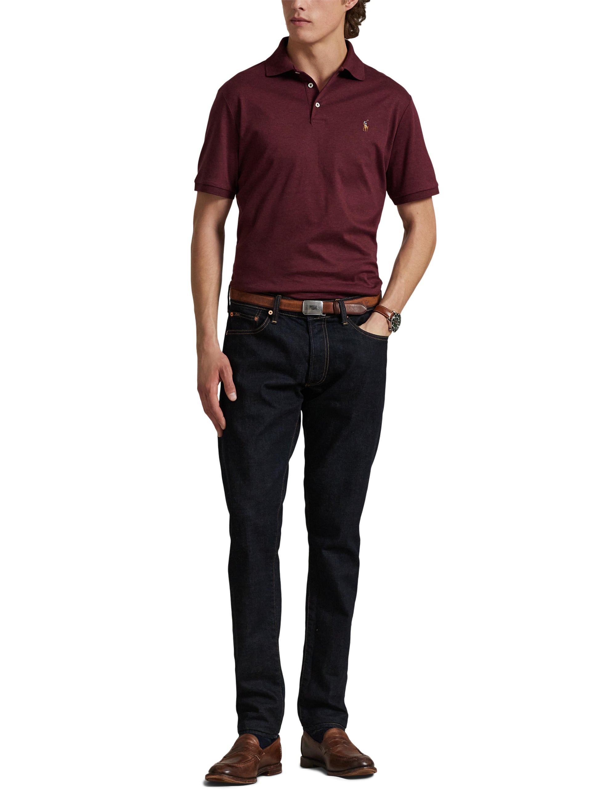 Polo coupe ajustée - Spring Wine Heather