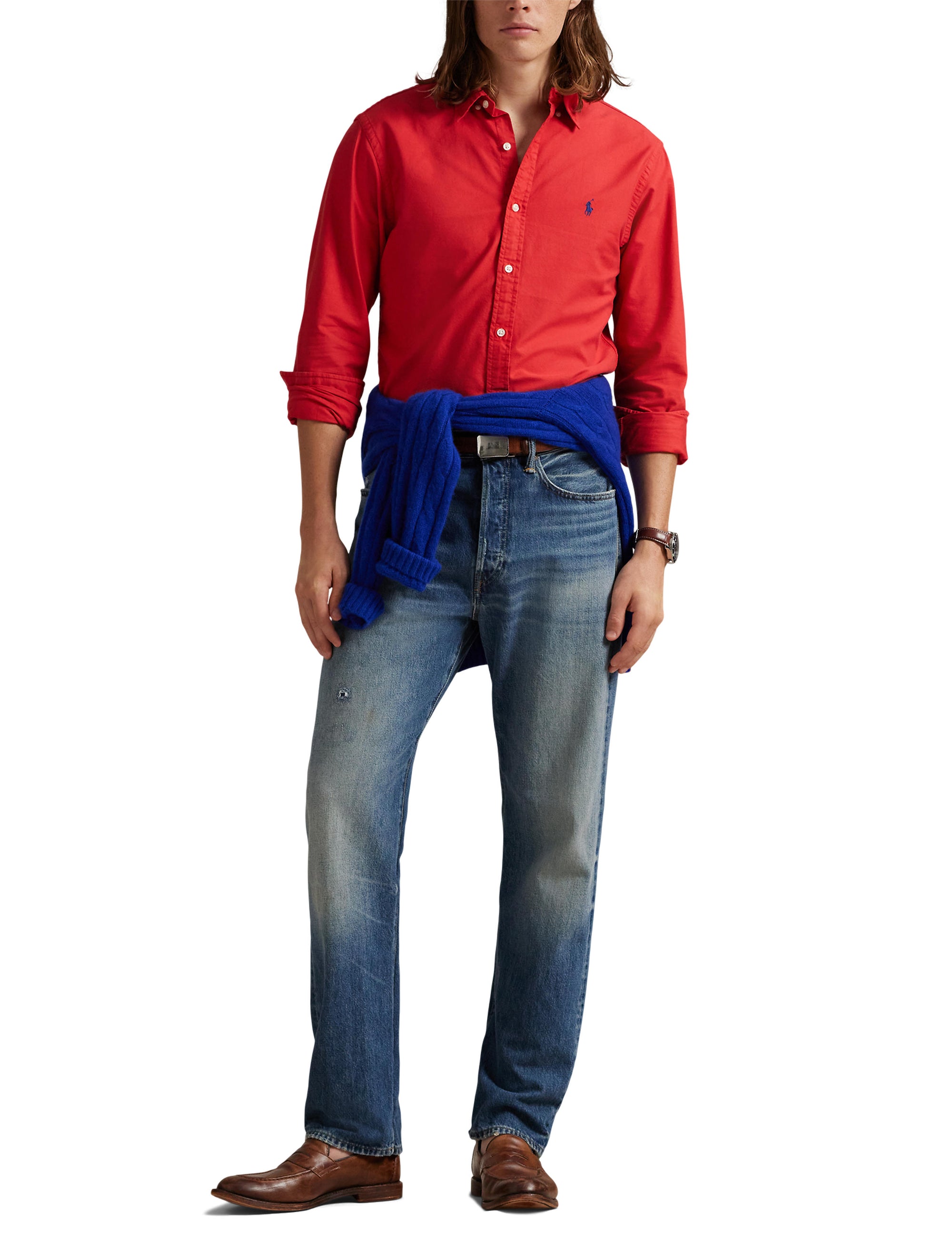 Chemise Oxford Slim Fit teinte en pièce - New Brick
