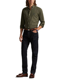 Chemise ajustée en popeline grattée - Ranger Green