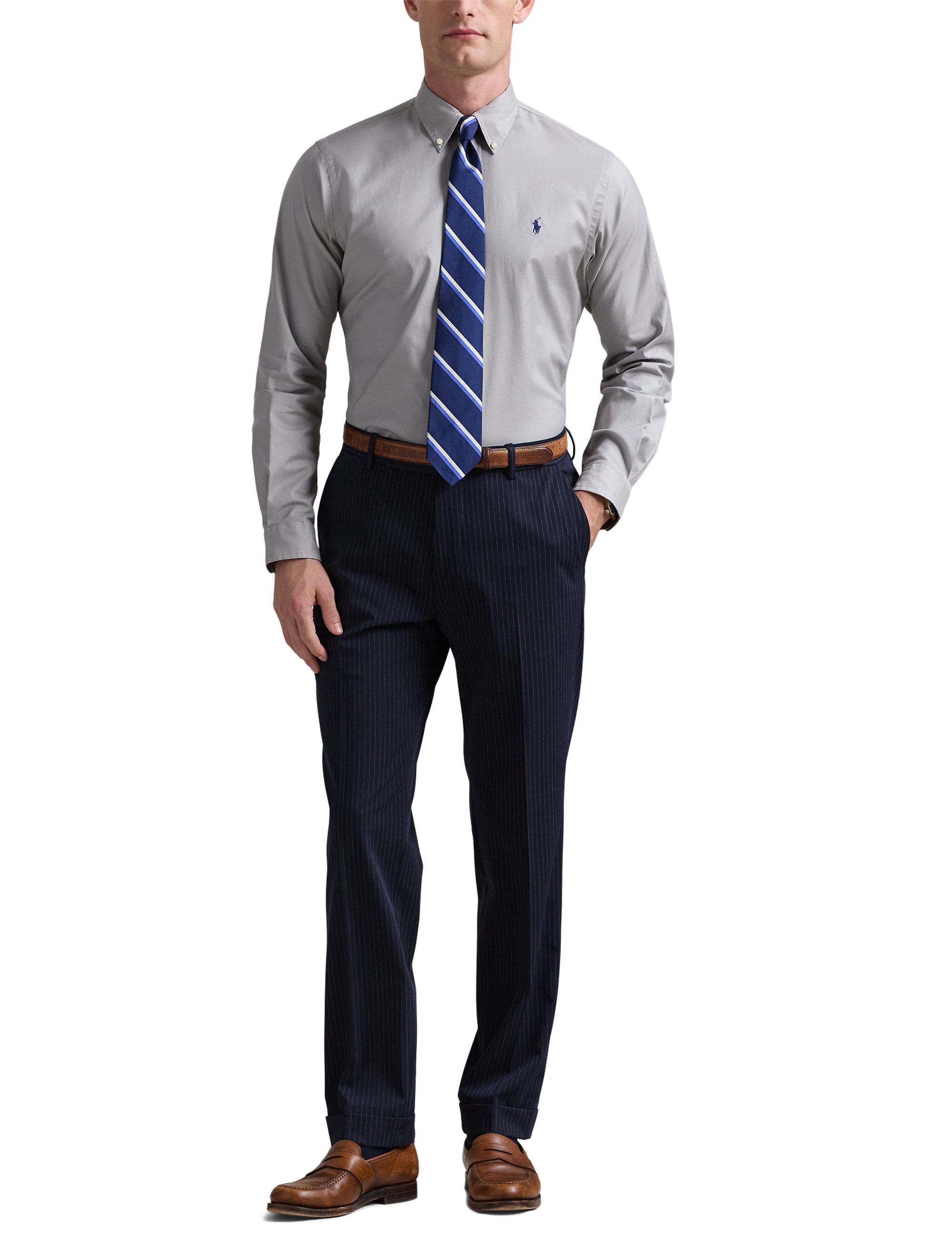Chemise Oxford stretch Custom Fit - Grey