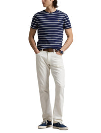 T-shirt Slim en coton doux rayé - Refined Navy & White