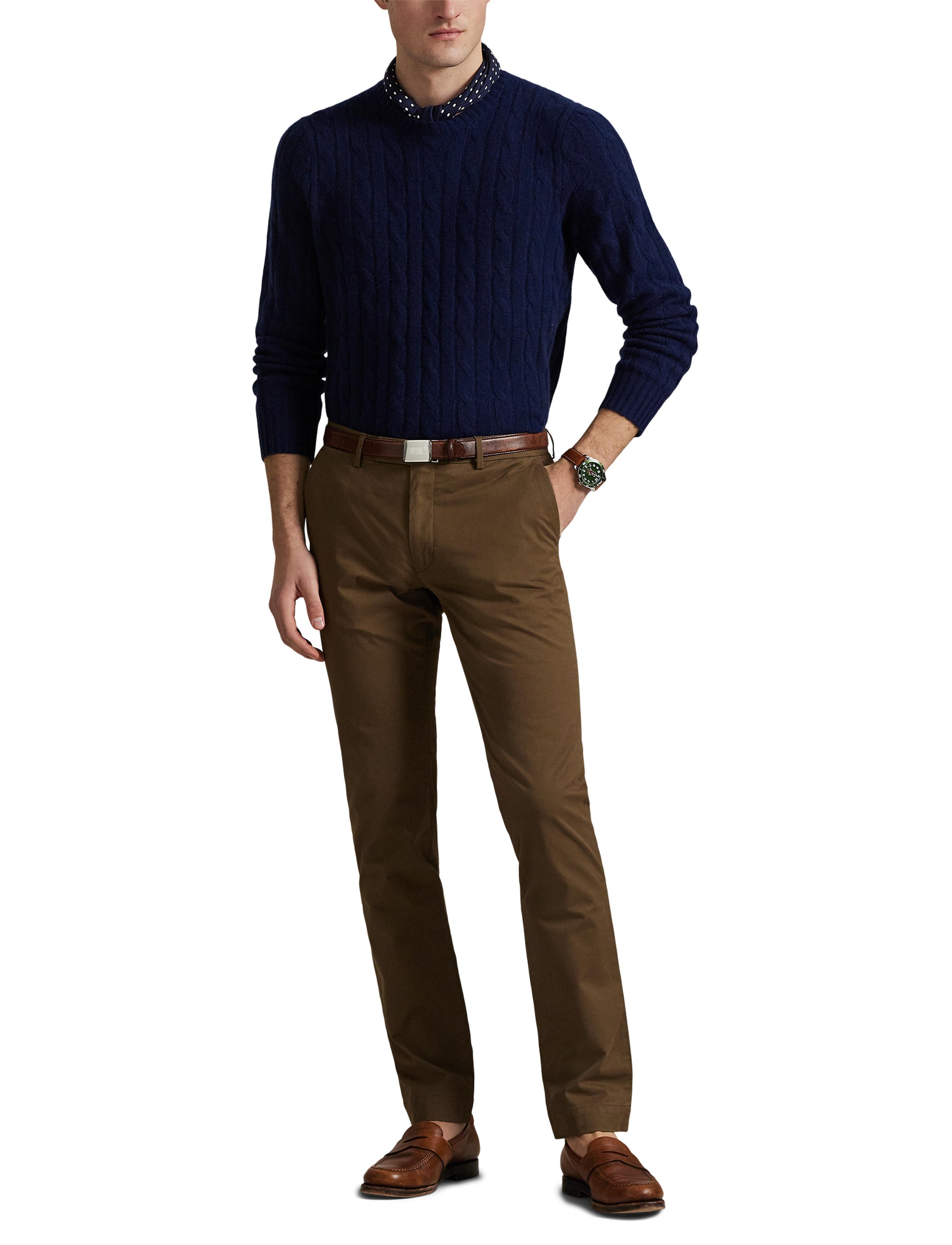 Pantalon Greenwich slim en chino stretch - Chestnut