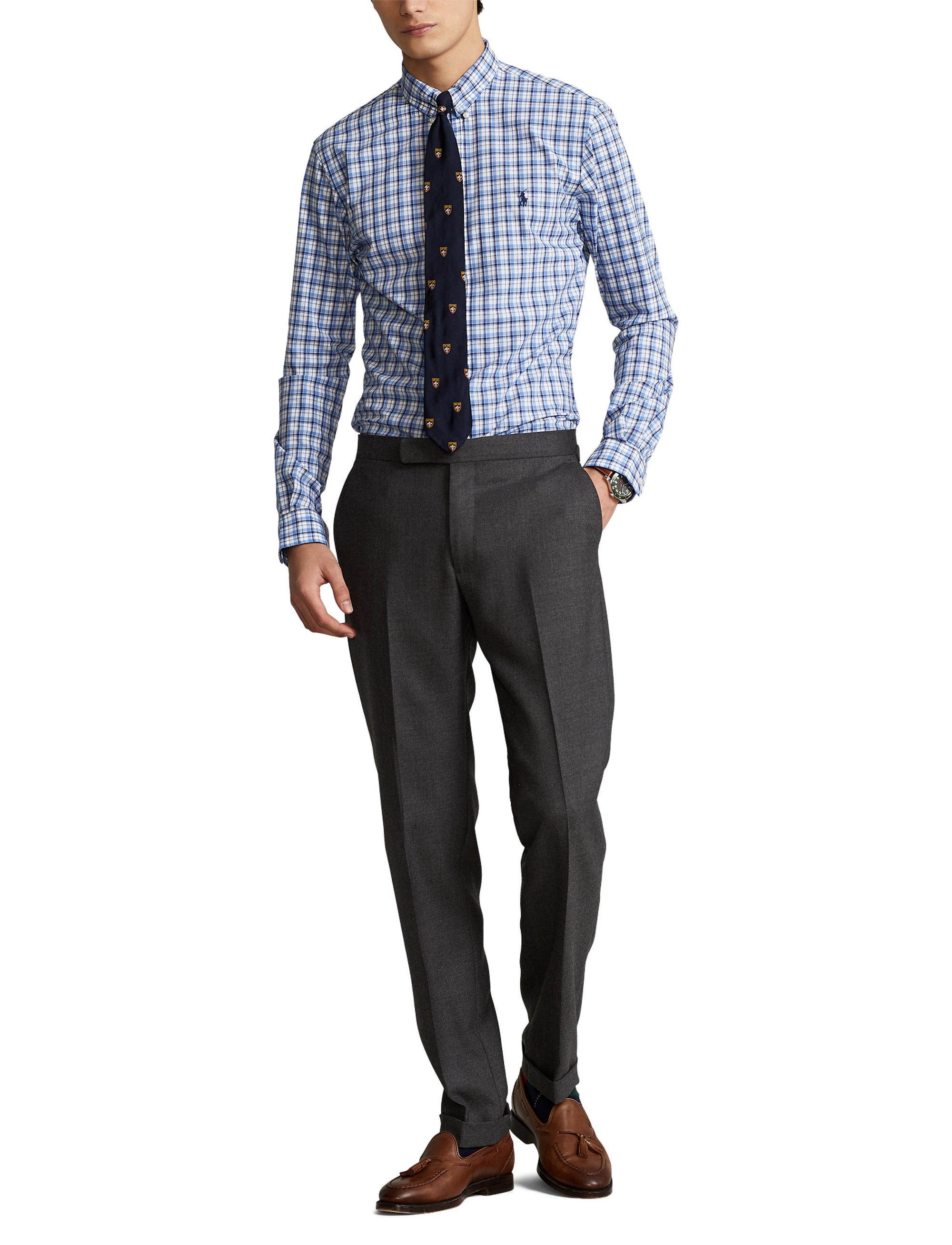 Chemise Slim Fit en popeline stretch - Blue & Multicolore