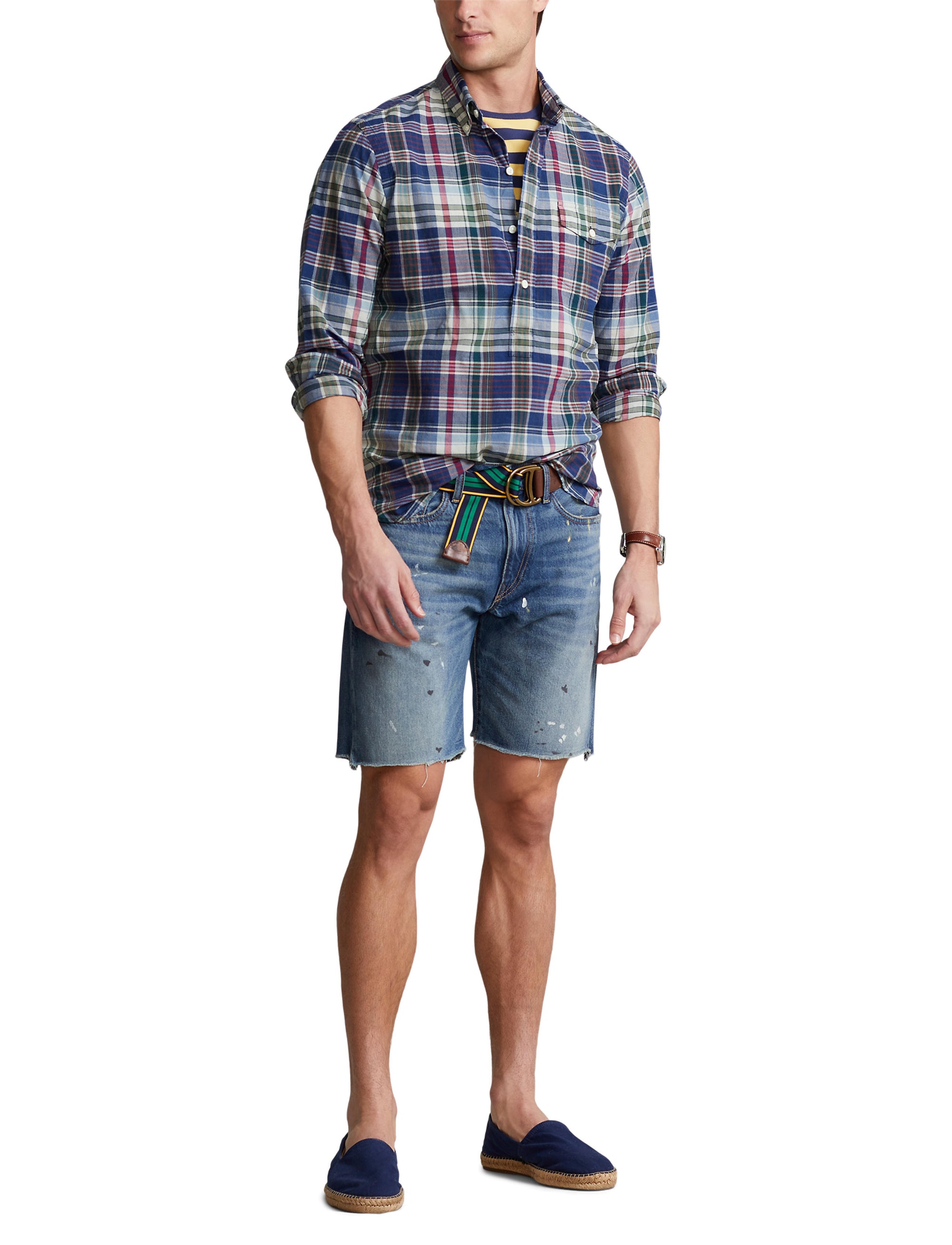 Chemise Classic Fit en coton madras - Navy, Red & Multicolore