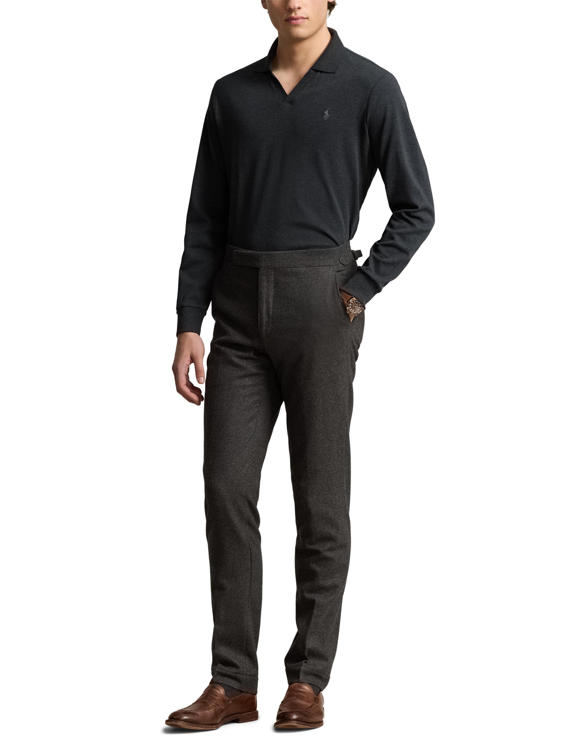 32pcs / NEW // BLACK MARL HEATHER/C9911 POLO SHIRT LONG SLEEVE LSJCCLSM13