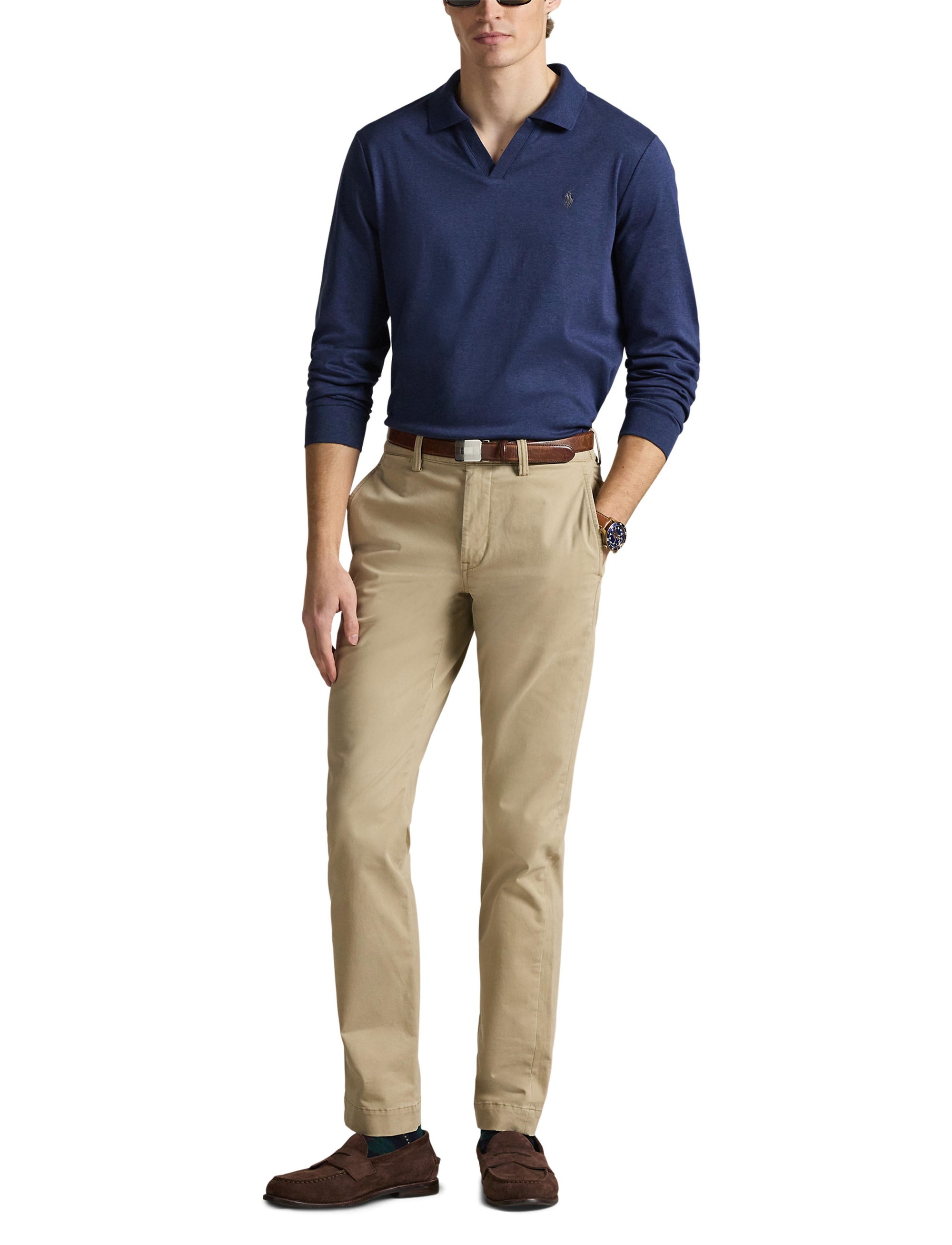 Classic Fit polo shirt in soft cotton - Spring Navy Heather