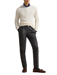 Pull col rond texturé en laine - Cream Tonal Pp