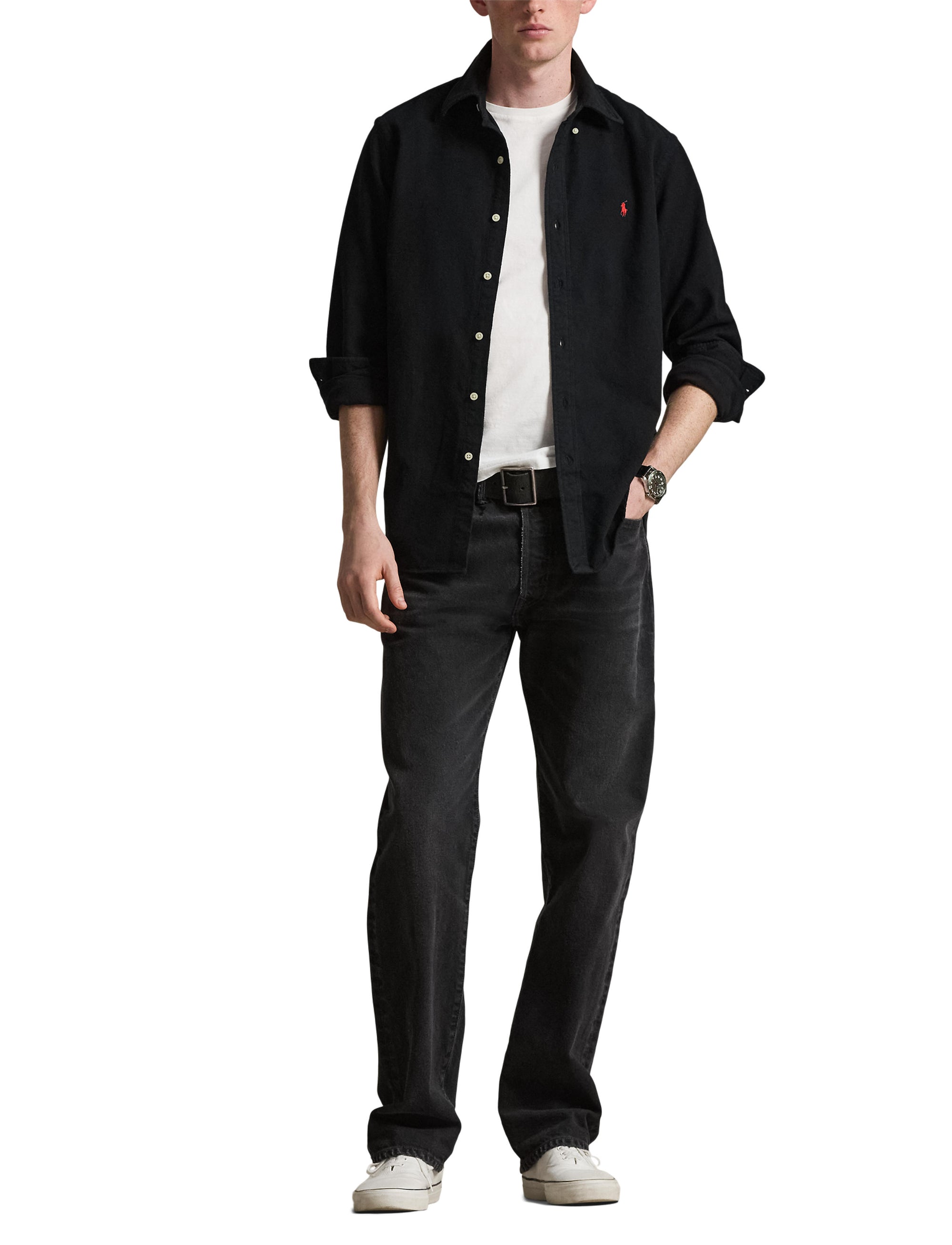 Chemise ajustée en flanelle grattée - Polo Black