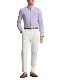 Chemise rayée Slim Fit popeline stretch - Lavender & White