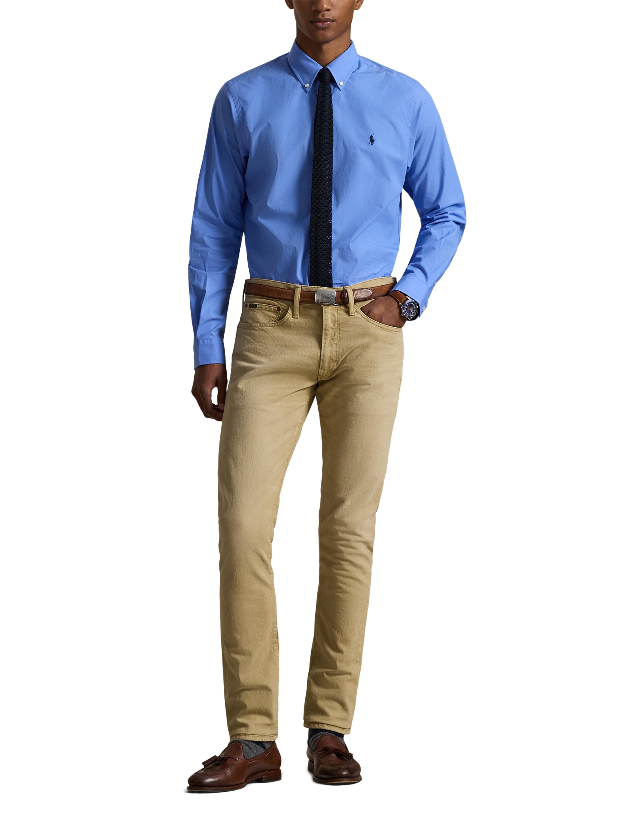 Chemise en popeline stretch Classic Fit - Harbor Island Blue