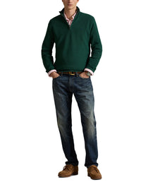Pull demi-zippé en coton piqué - Vintage Pine