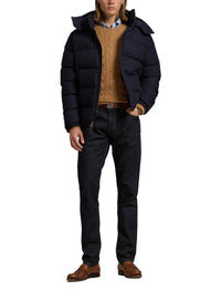 Decker down jacket in wool - Navy Collection