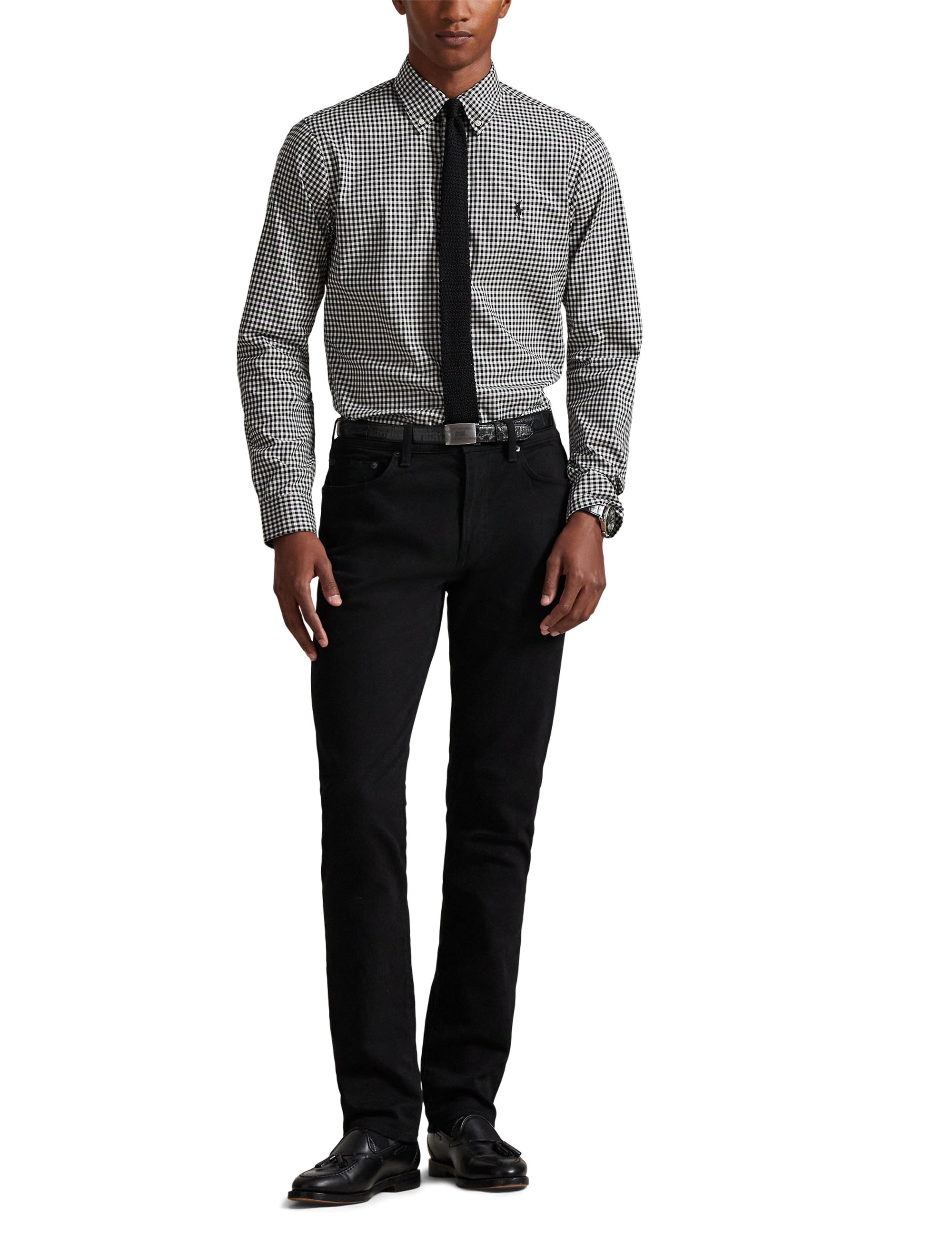 5pcs / NEW // 4192B NERO/BLANC SPORT SHIRT LONG SLEEVE CUBDPPCS